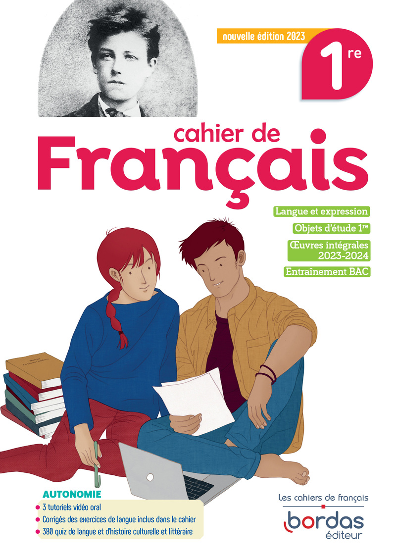 Première Page Cahier De Français Cahier de Français 1re * Cahier d'exercices (Ed. 2023) | Bordas éditeur